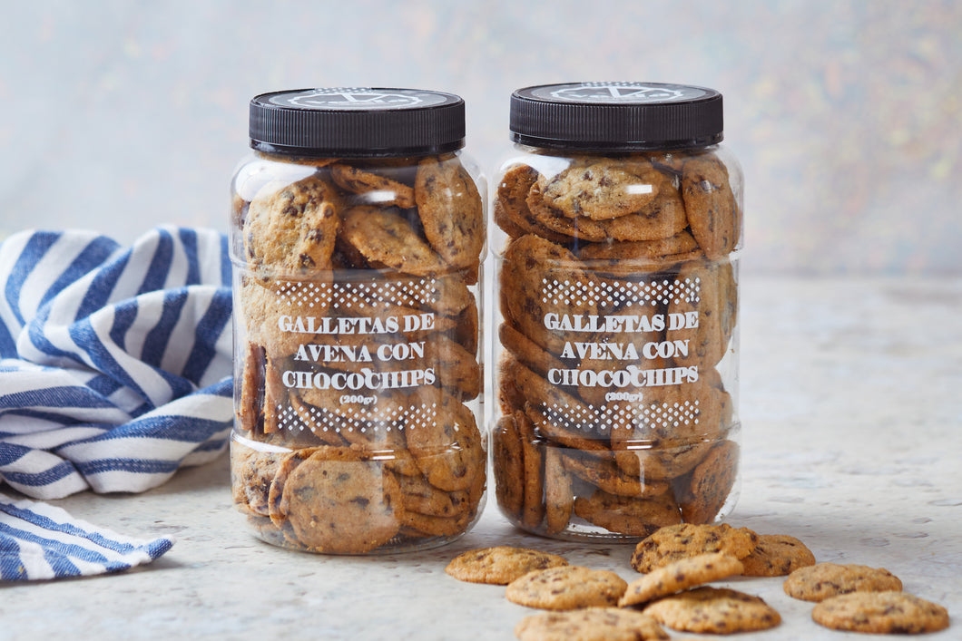 Jar de galletas de avena con chocochips