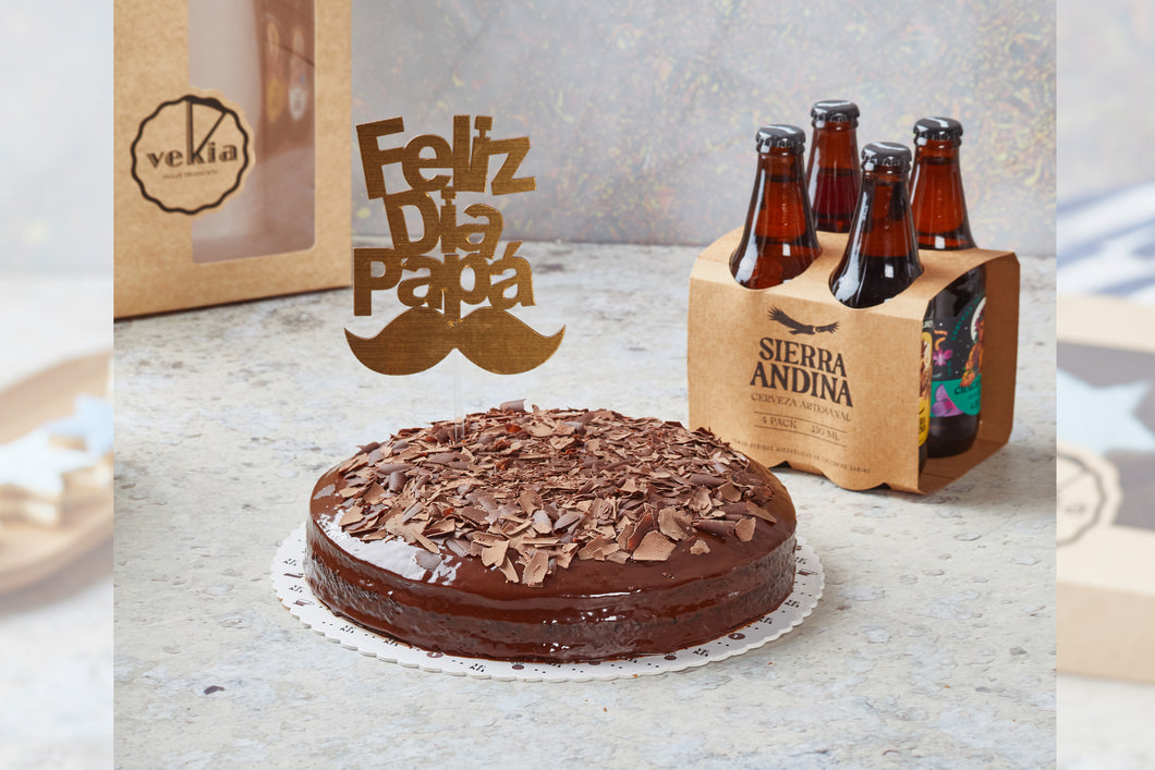 Torta de chocolate + 04 cervezas Sierra Andina