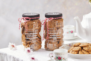Jar de galletas de avena con chocochips
