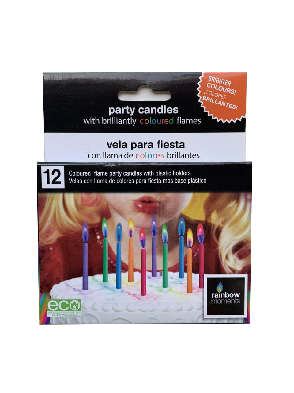 Vela con llama de colores