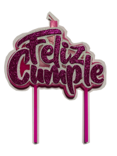 Cargar imagen en el visor de la galería, Vela Topper &quot;Feliz Cumple&quot;
